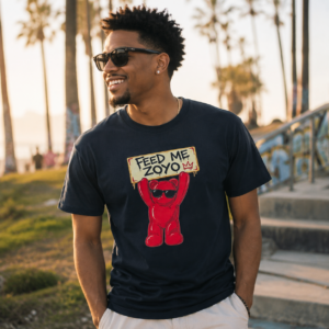 Feed Me Zoyo Buddy Tee (Black-Rose)