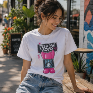 Feed Me Zoyo X-Ray Tee (White/Rose)